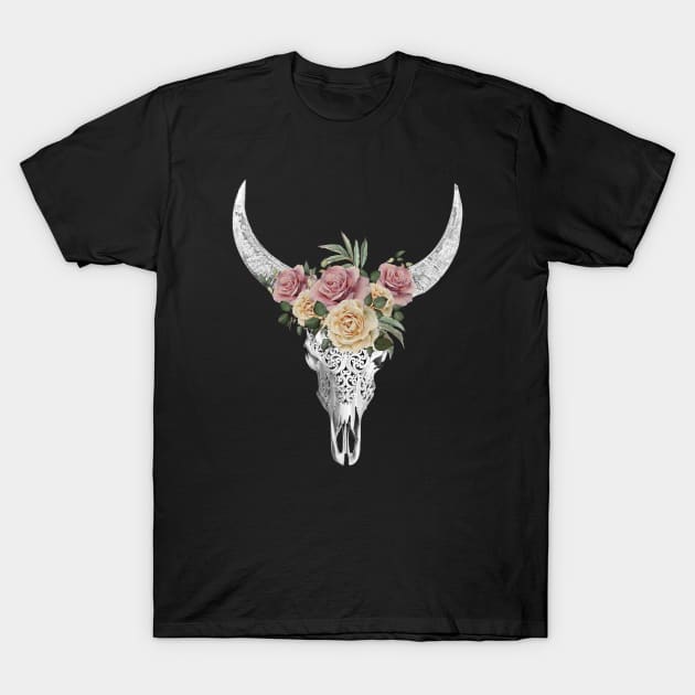 Cow skull floral 20 T-Shirt by Collagedream